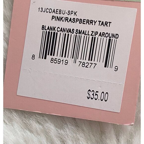 Juicy Couture Blank Canvas Small Zip Around Wallet Raspberry Tart Sequins NEW - Picture 3 of 12